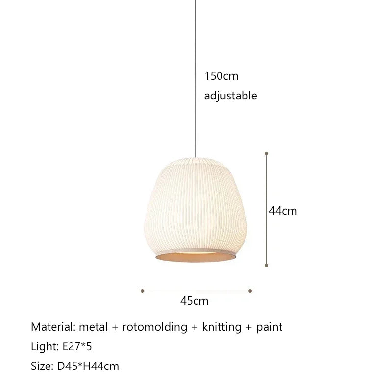 Lampe de Table Cocoon en Tissu Tressé Blanc – Alumine
