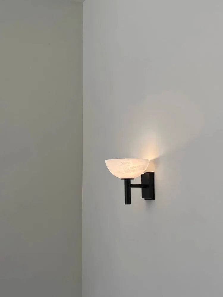 Marble and copper wall light for bedroom – Ciraluce