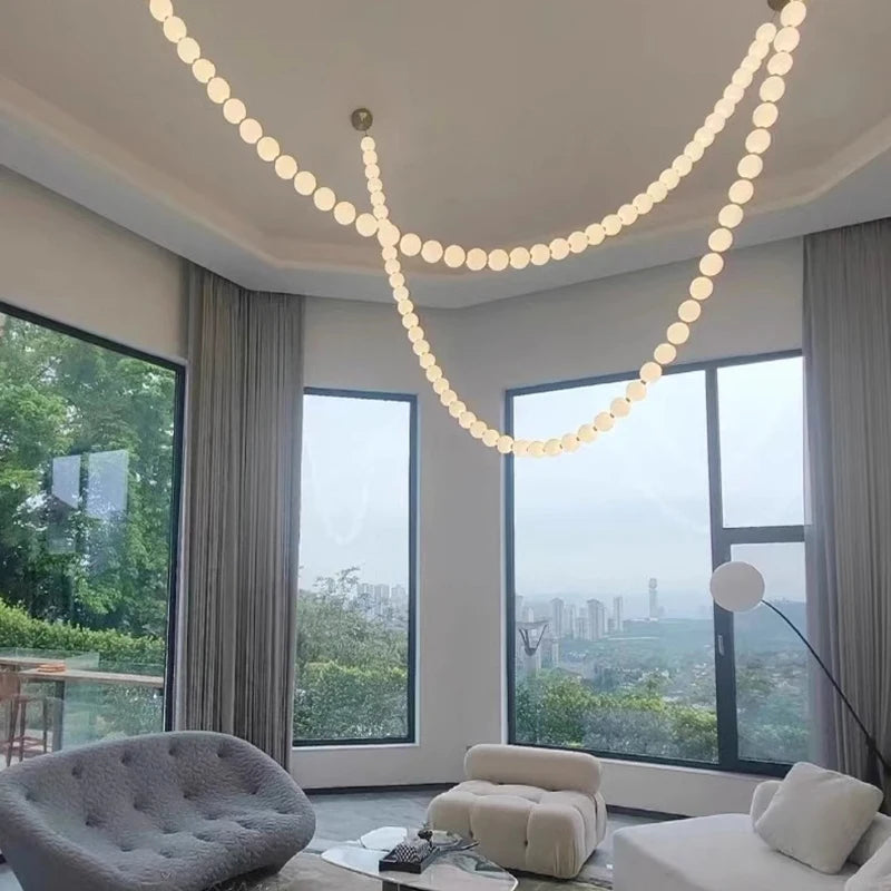 Modern alloy LED pendant light for living room – Argentique