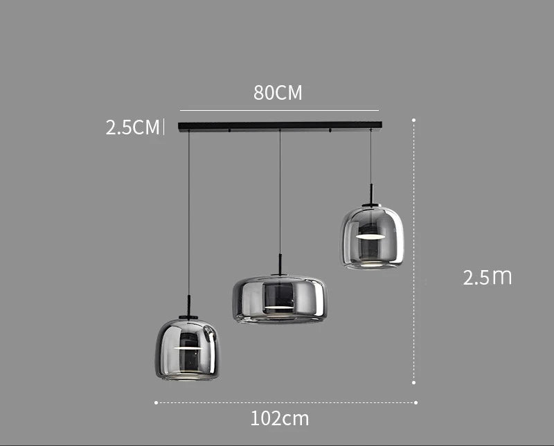 Suspension en verre minimaliste nordique pour salons et chambres – Vetroéclat