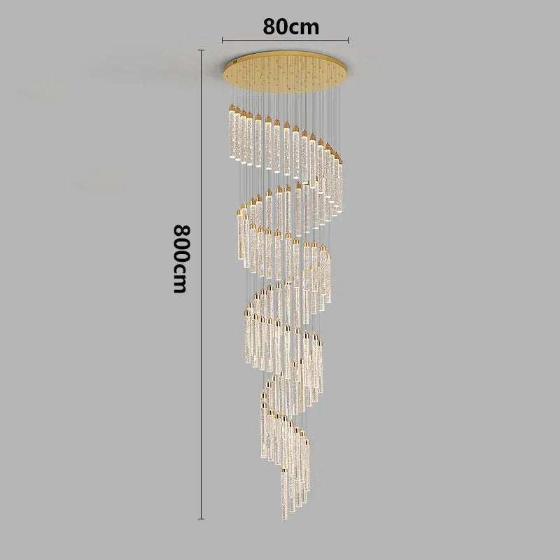 Lustre Rotatif en Cristal Doré pour Grand Espace – Célestarion