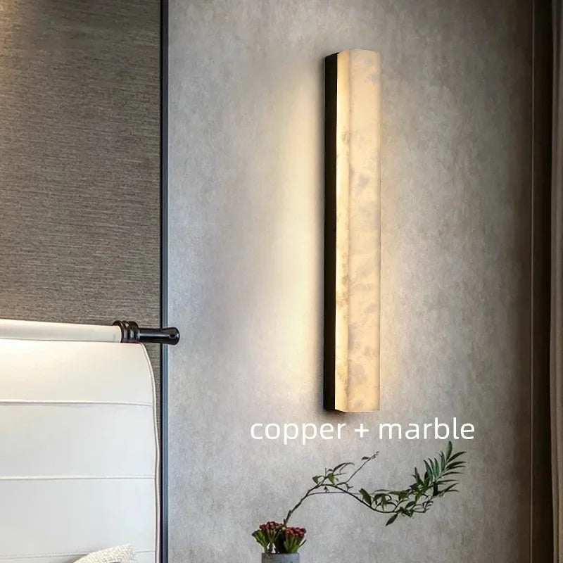 Applique murale en cuivre et marbre pour salon – Candelion