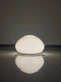 Lampe de Table Cocoon en Tissu Tressé Blanc – Alumine