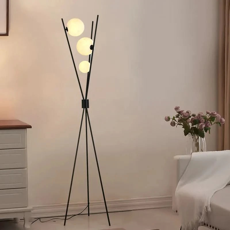 Lampadaire Polyvalent avec Boules de Verre Transparentes – Vera