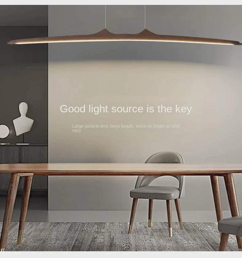 Suspension minimaliste en noyer pour salle à manger – Armonique