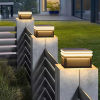 Lampe solaire extérieure carrée en acier inoxydable – Arionel