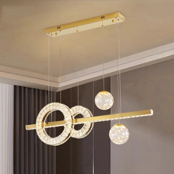 Lustre moderne en cristal pour salon – Cristarène