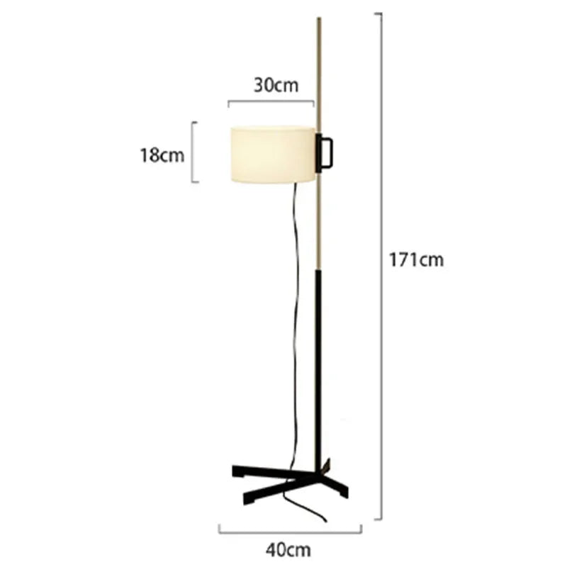 Lampe sur pied design espagnol en métal et tissu – Zelari