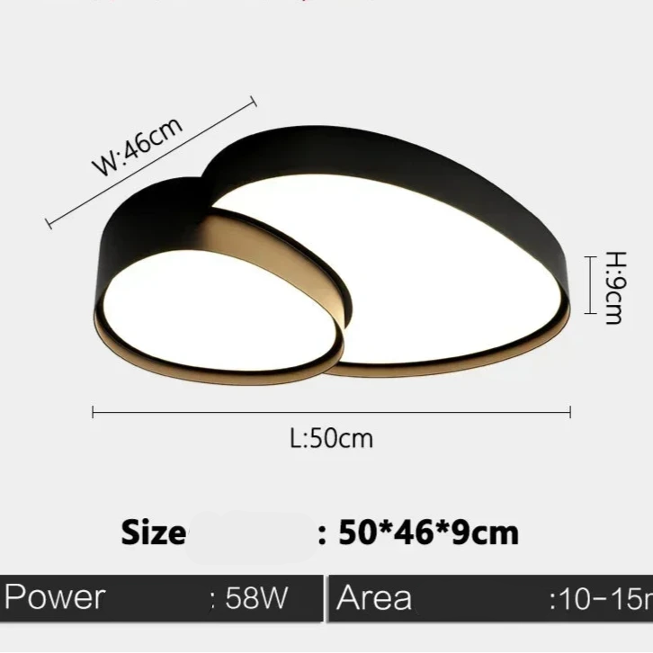 Plafonnier moderne en fer noir pour salon – Célestrium