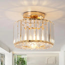 Contemporary Golden Crystal Ceiling Light – Seraphinea