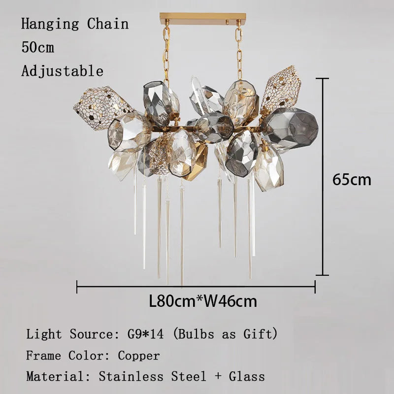 Suspension moderne en verre pour salon – Celestine