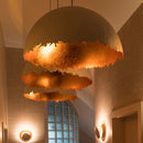 Art Deco Pendant Lamp Chrome Finish Bold Design – Scarlet Glow