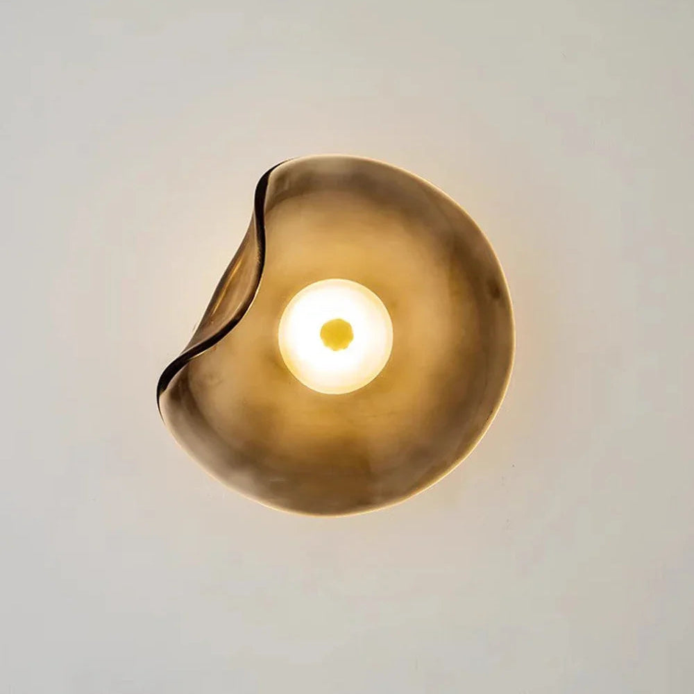 5-10m² 공간용 프리미엄 유리·스톤 벽등 – Éclat Ambre