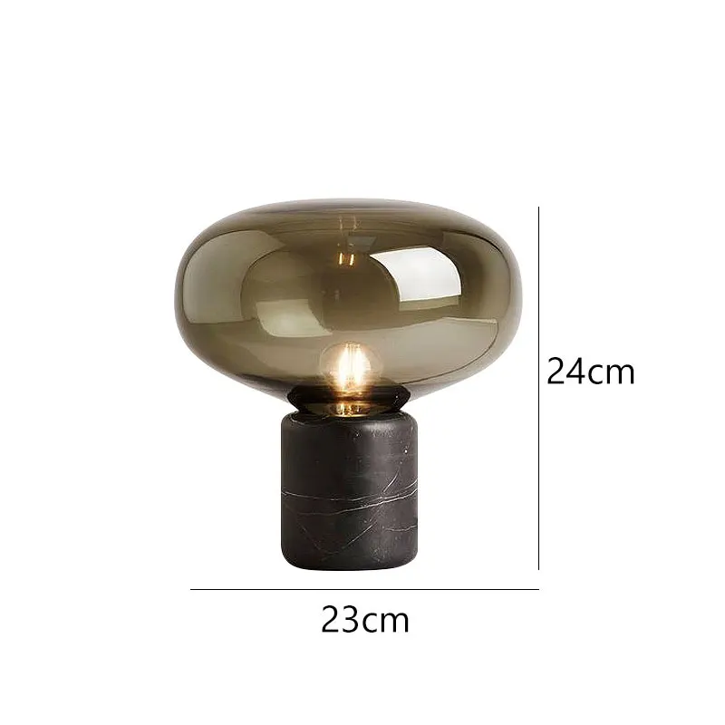 Lampe de table élégante en marbre noir et verre soufflé Luxor - vue 10