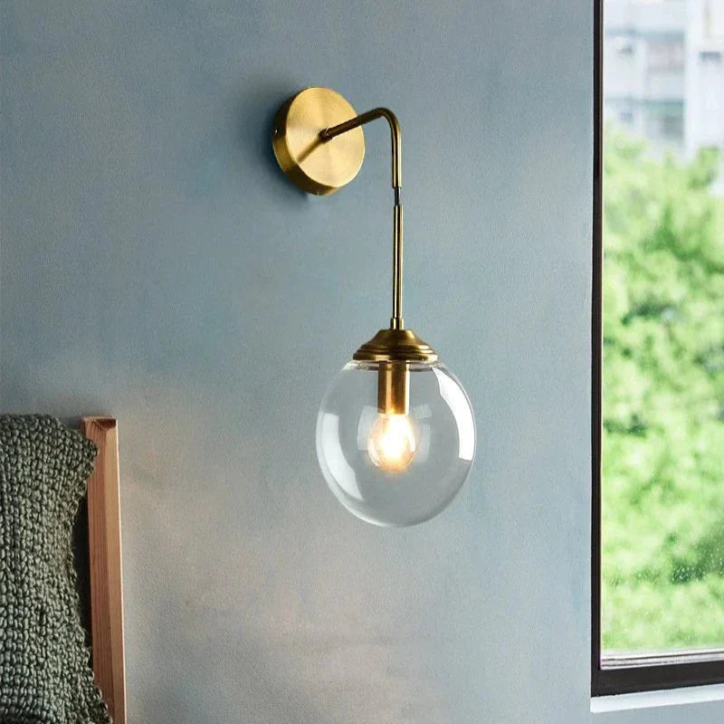 Applique murale Velix globe en verre et métal électroplaqué - vue 6