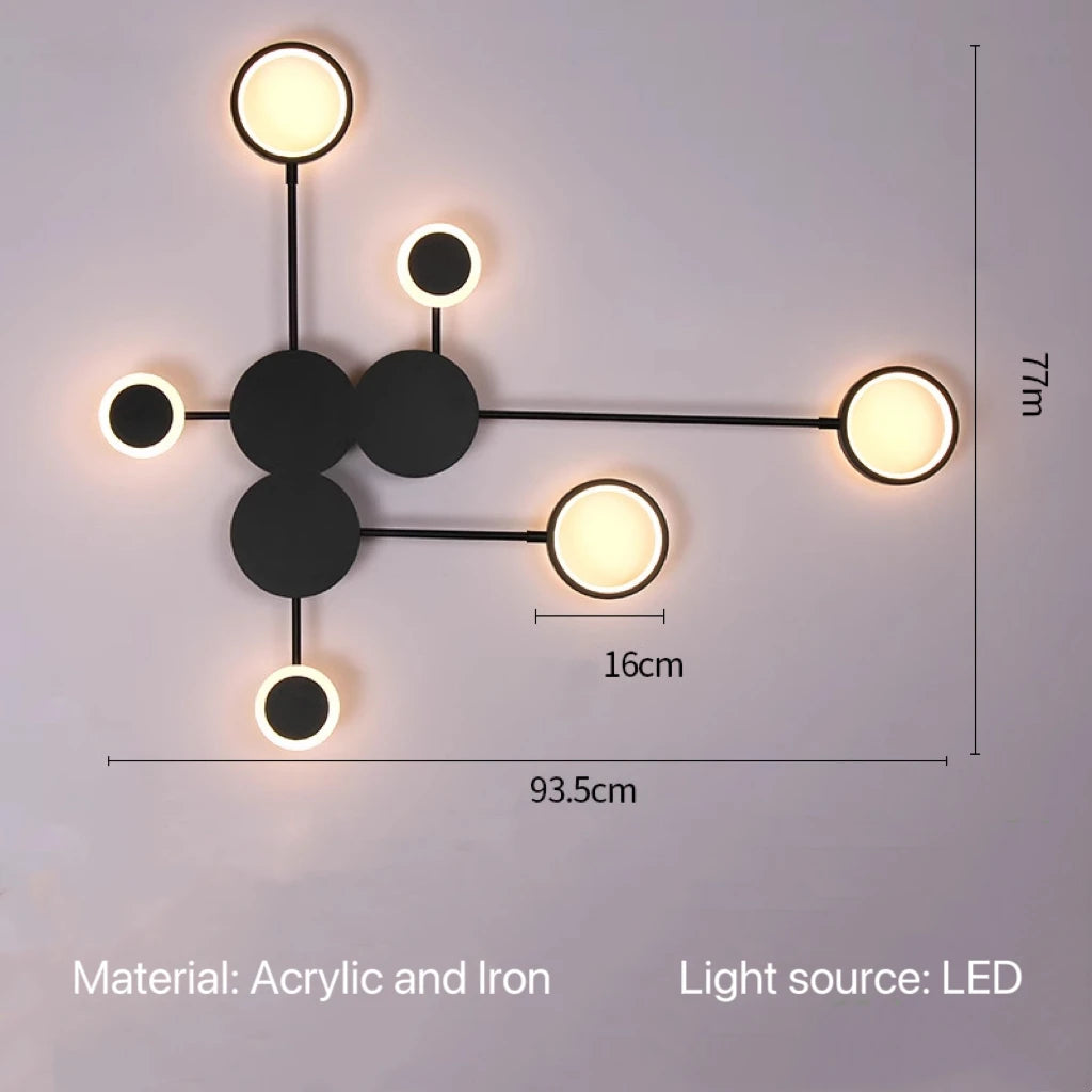 Applique murale moderne en fer noir pour salon – Noctarion
