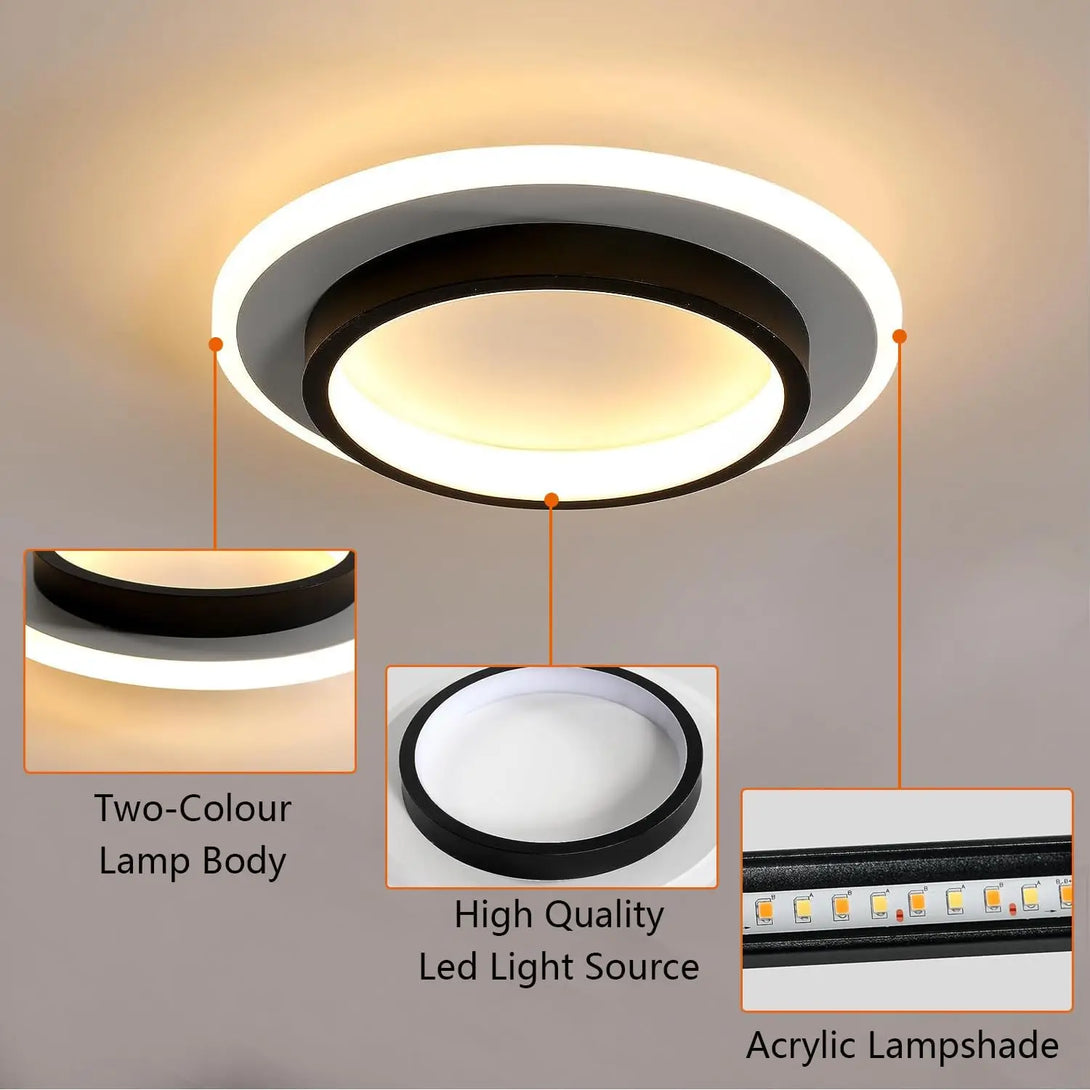 Plafonnier moderne en acrylique noir pour salon – Arionel