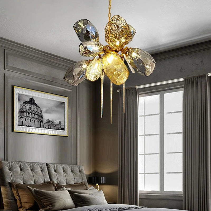 Suspension moderne en verre pour salon – Celestine