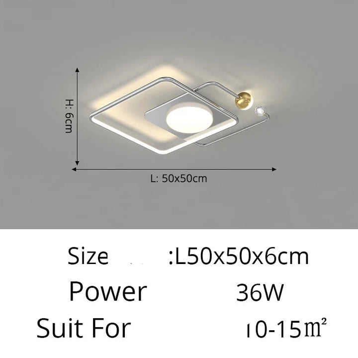 Lustre LED moderne en aluminium doré pour salon – Alumoria