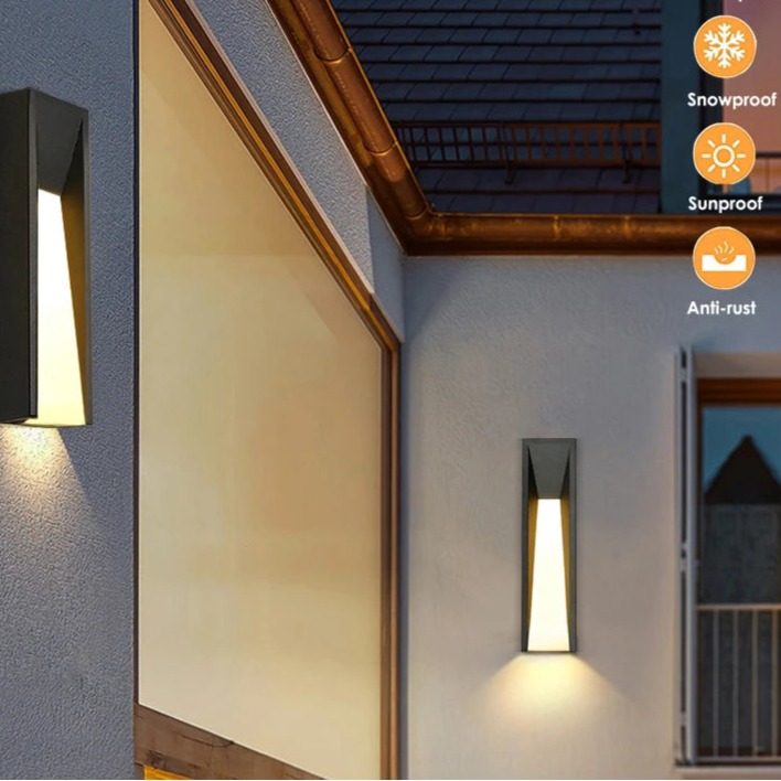 Applique Murale LED en Aluminium Noir pour Extérieur – Arclion