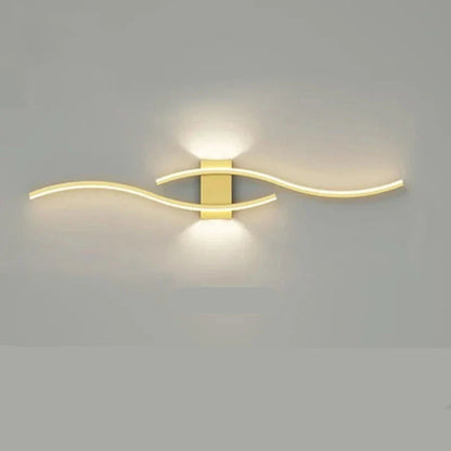 Wall sconce Wave undulating design with white acrylic diffuser and lacquered iron structure - view 12