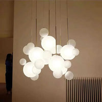 Suspension Boule Verre Blanc LED Intérieur Chic & Douceur – Cristallo