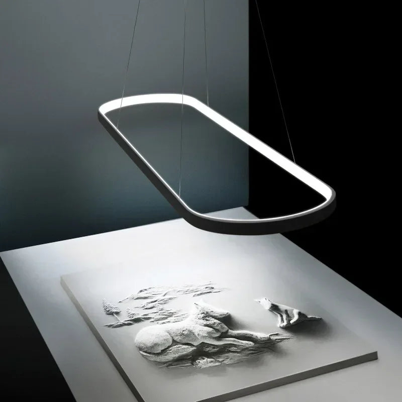 مصباح معلّق LED بيضاوي Ondéa تصميم معاصر إضاءة موحدة - المنظر 8