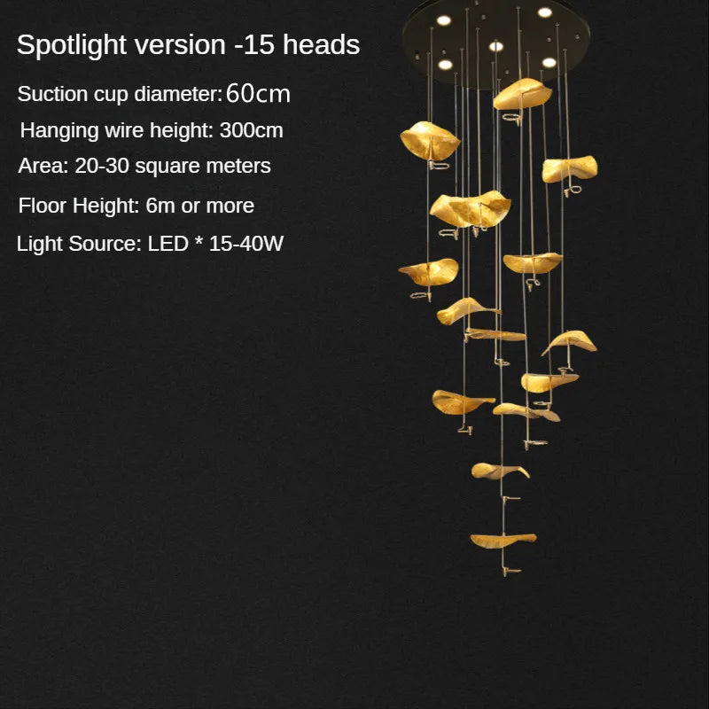 Suspension en cuivre moderne pour duplex – Céloria