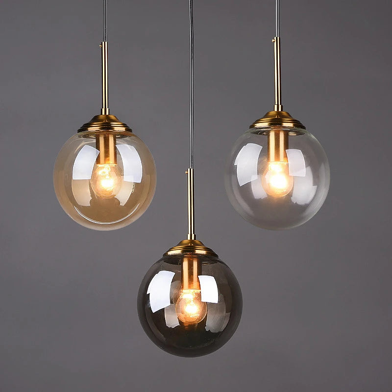 Suspension LED en verre poli pour salon – Crealuxa