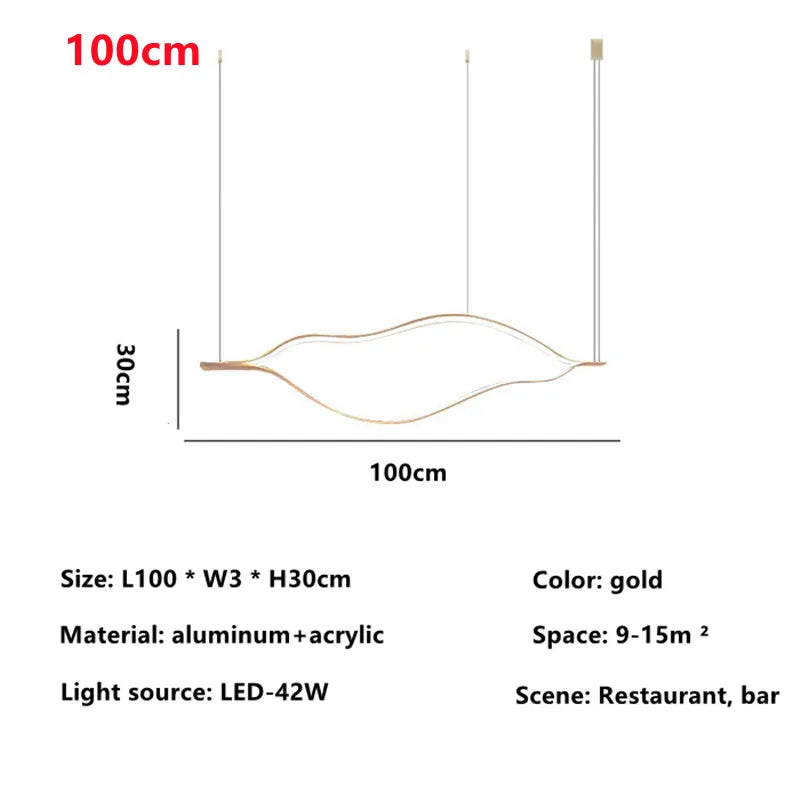 Lustre Postmoderne en Aluminium Doré  – Auralys