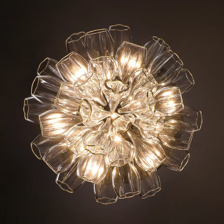 Lustre Cristal Moderne et Acier pour Salon – Mirellia