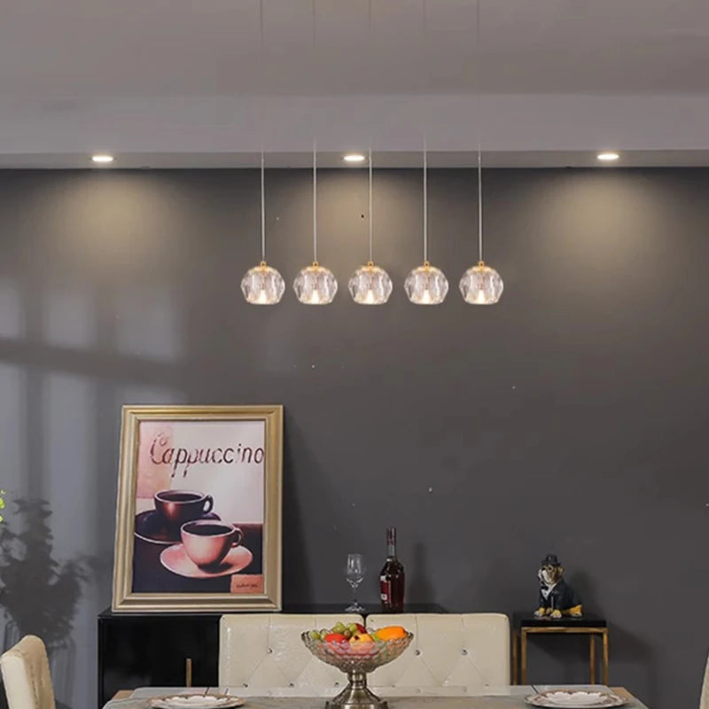 Suspension cristal moderne pour salon – Crystalline