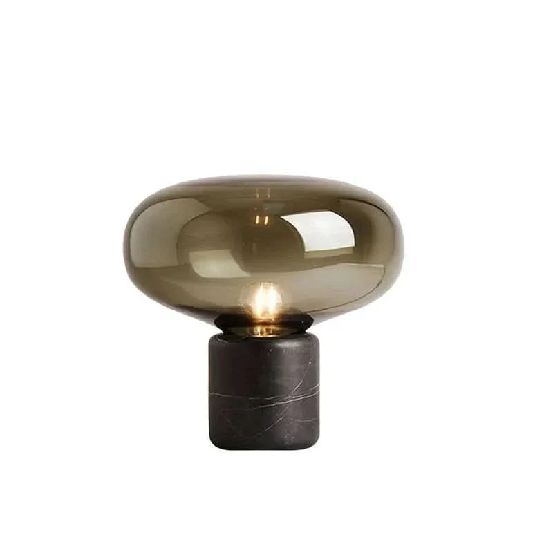 Lampe de table élégante en marbre noir et verre soufflé Luxor - vue 8