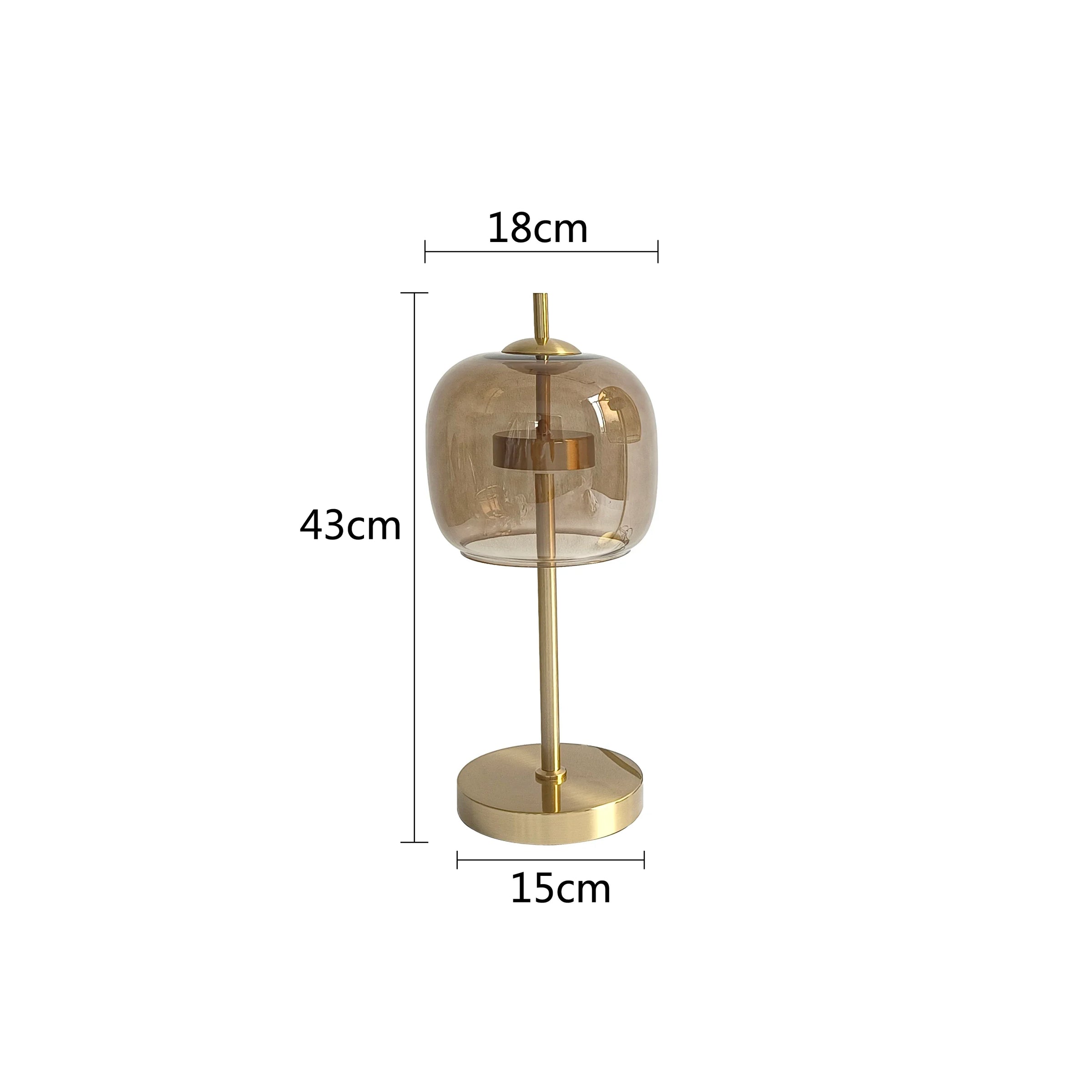Lampe de chevet moderne Xiumis globe en verre et base métal doré brossé - vue 14