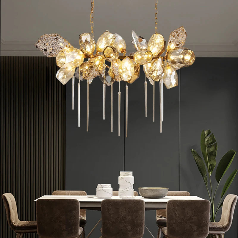 Suspension moderne en verre pour salon – Celestine