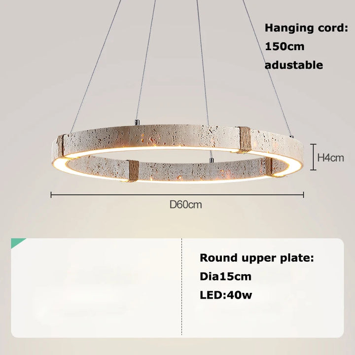 Lustre contemporain en pierre et acier pour salle à manger – Silexor