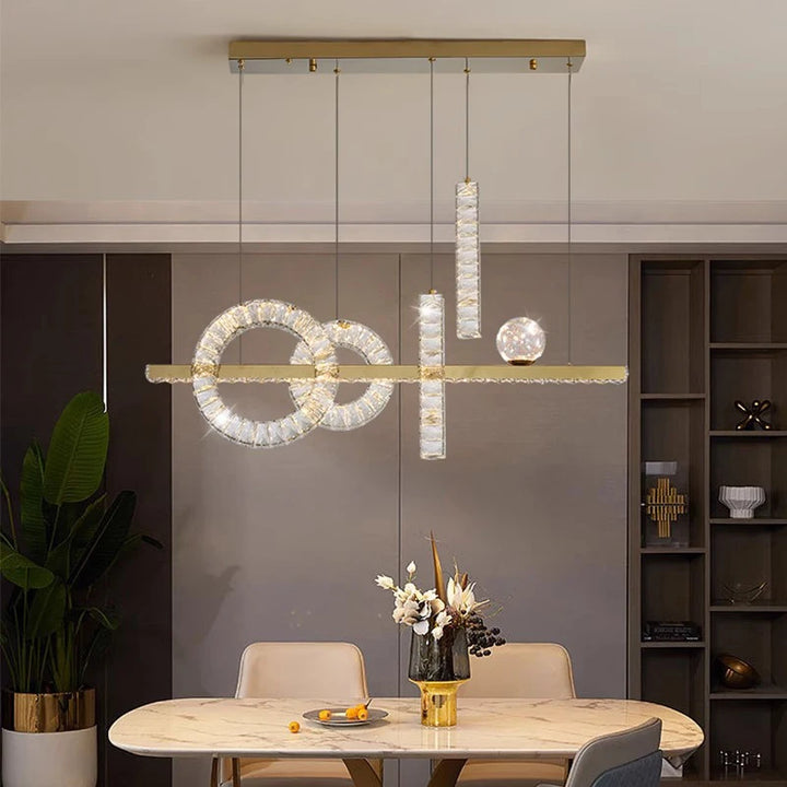 Lustre moderne en cristal pour salon – Cristarène