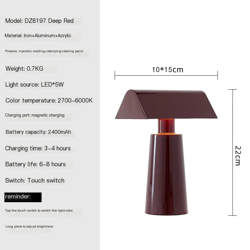 Lampe de Table Portable Minimaliste en Toucher Délicat – Alumina