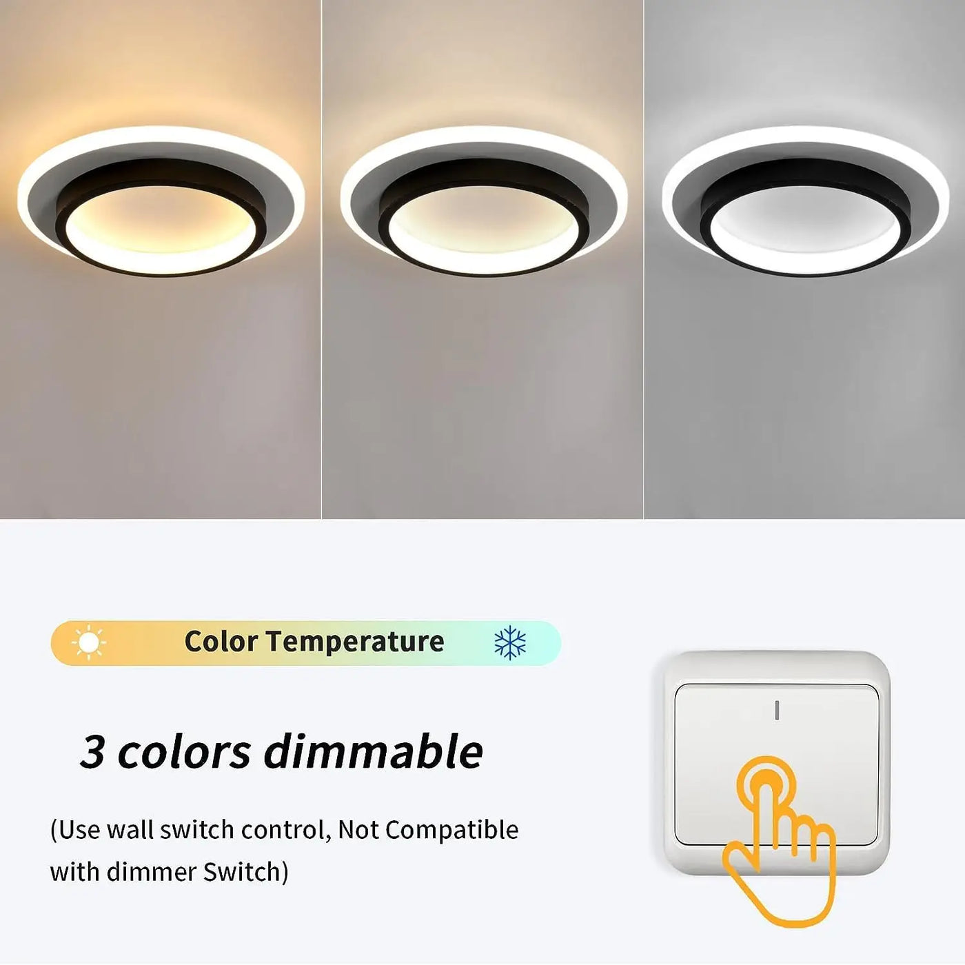 Plafonnier moderne en acrylique noir pour salon – Arionel