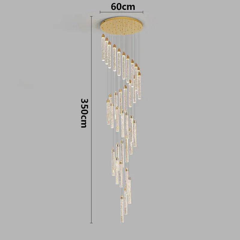 Lustre Rotatif en Cristal Doré pour Grand Espace – Célestarion