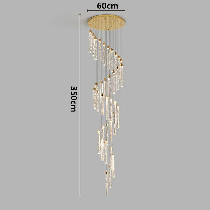 Lustre Rotatif en Cristal Doré pour Grand Espace – Célestarion