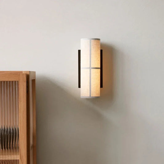 Japanese fabric wall light for bedroom – Zenshir