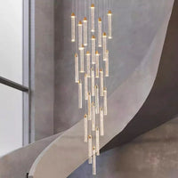 Lustre Rotatif en Cristal Doré pour Grand Espace – Célestarion