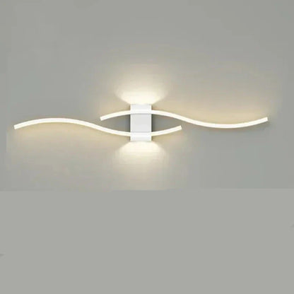 Wall sconce Wave undulating design with white acrylic diffuser and lacquered iron structure - view 10