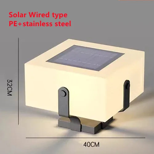 Lampe de Colonne Solaire en Acier Inoxydable pour Jardin – Solastice