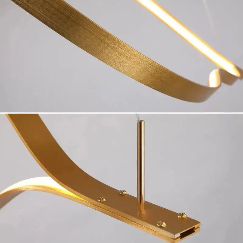 Lustre Postmoderne en Aluminium Doré  – Auralys