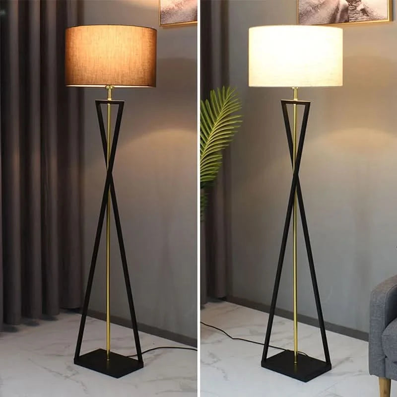 Lampadaire Haut de Gamme Finition Fer Tissu Douce Lumière – Eleganza