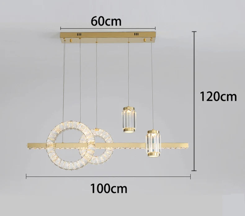 Lustre moderne en cristal pour salon – Cristarène
