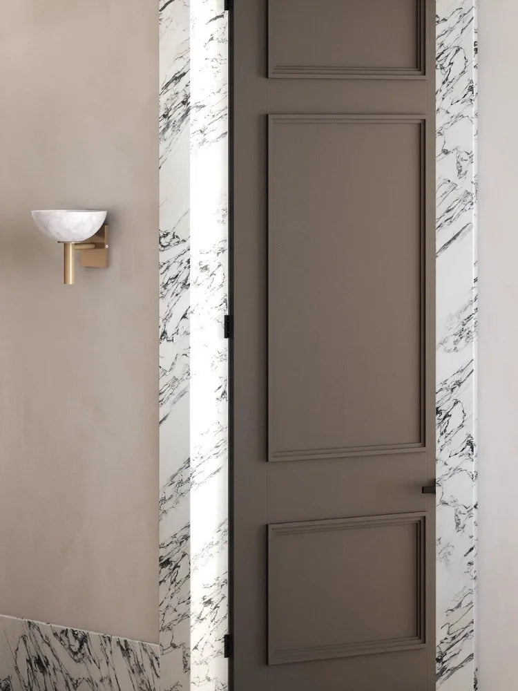 Marble and copper wall light for bedroom – Ciraluce