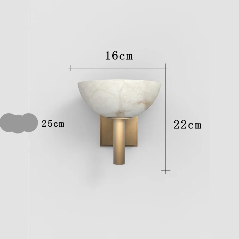 Applique murale en marbre et cuivre pour chambre – Ciraluce